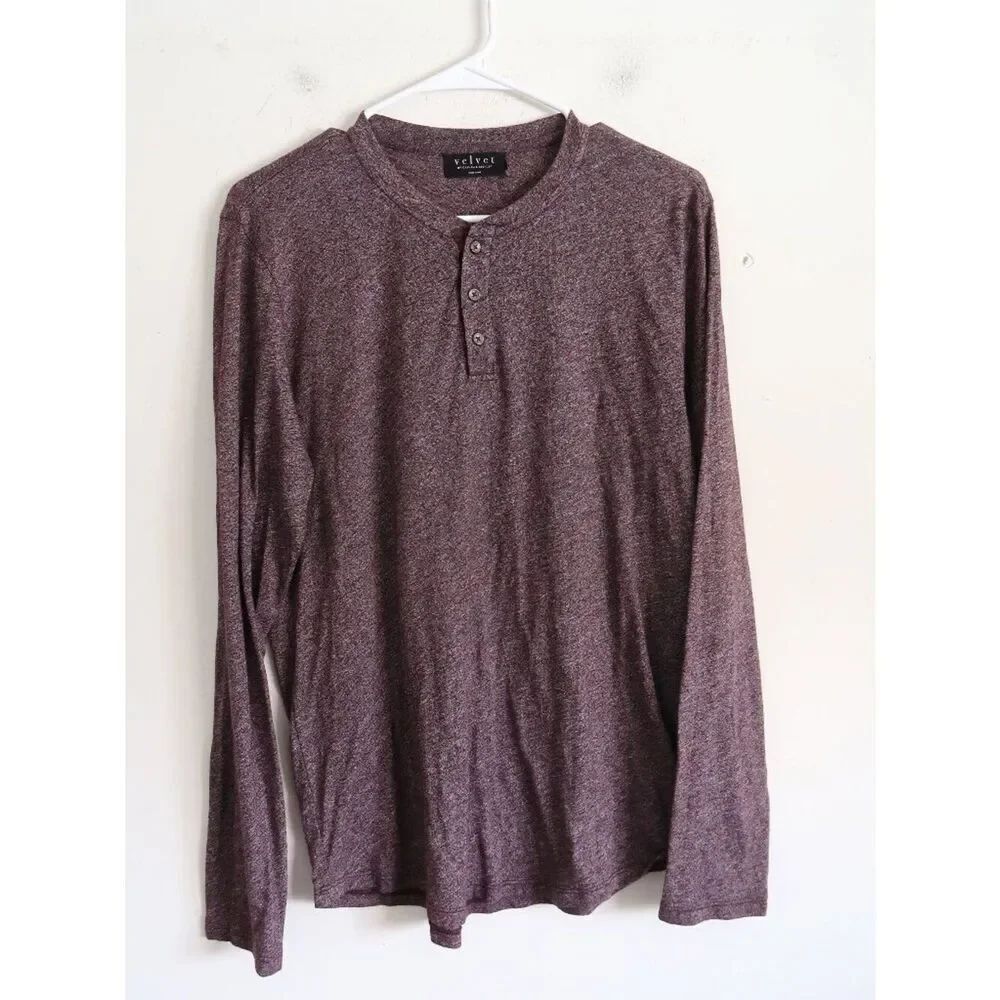 Velvet by Graham & Spencer Gray Henley - Size Large